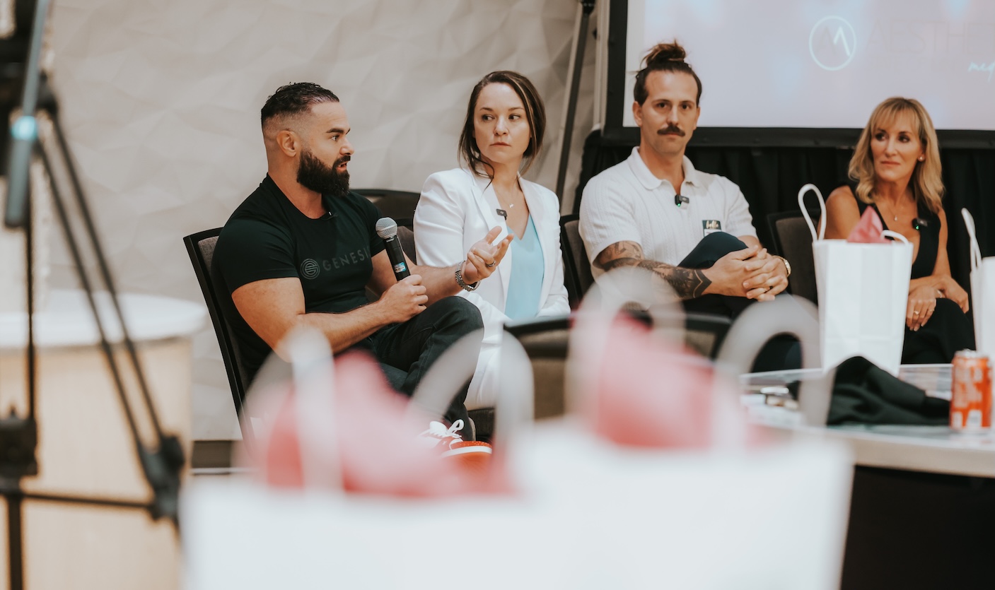 Alex Spinoso gives a talk on medical spa guide and ownership