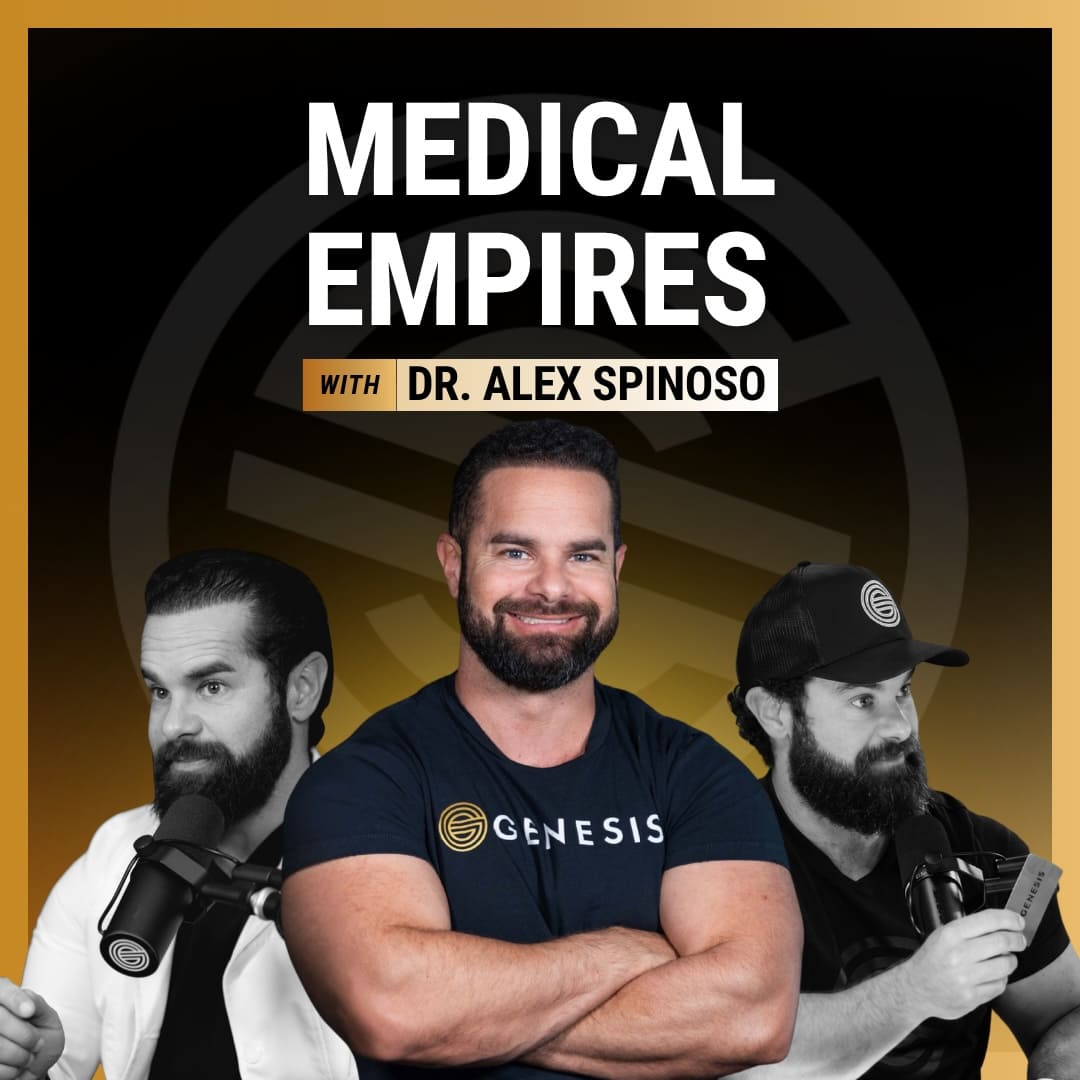 Medical Empires Podcast cover art with Dr. Alex Spinoso